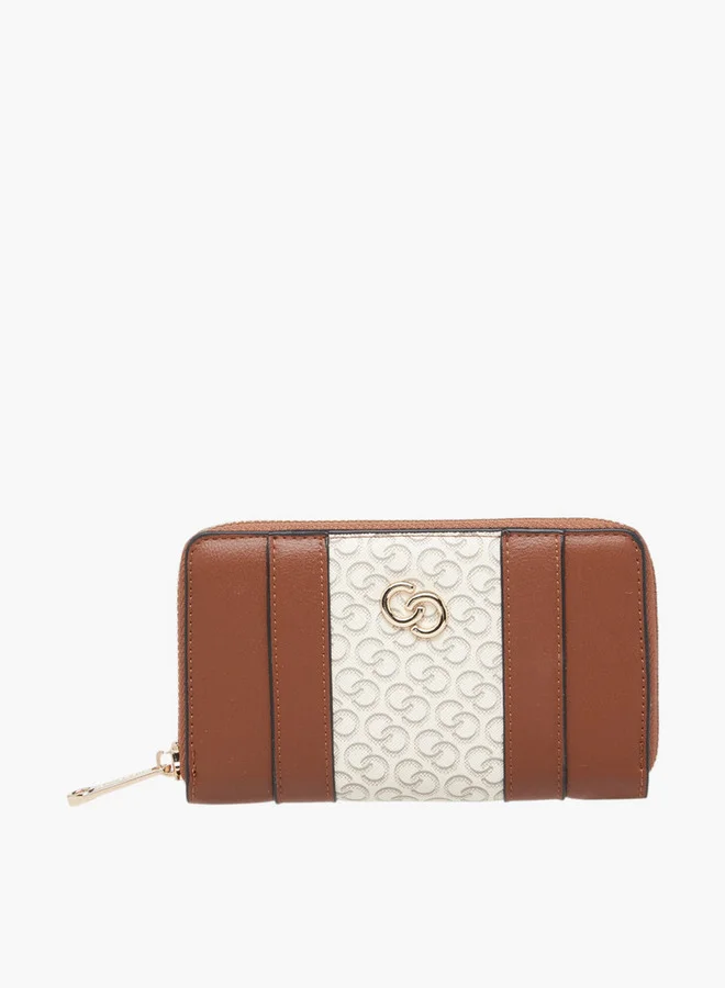 سيليست Monogram Print Zip Around Wallet