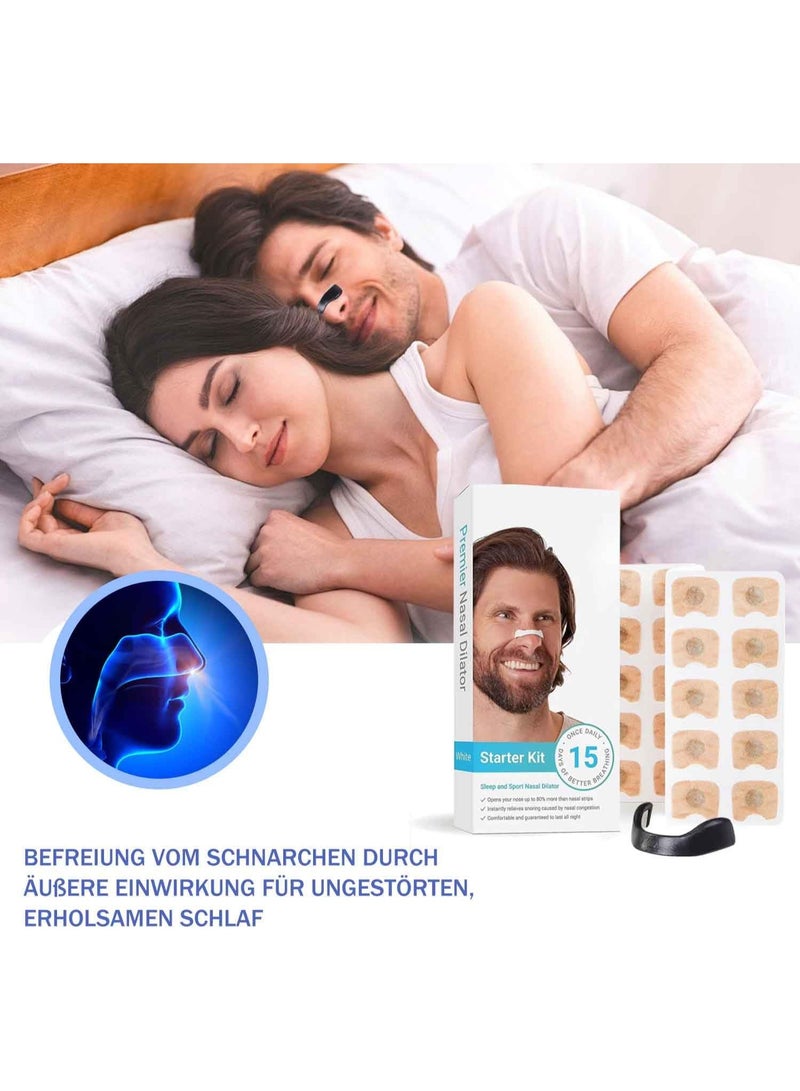 شرائط أنف مغناطيسية مضادة للشخير، رقعة أنف آمنة وفعالة لتنفس أفضل، عبوة من 15 قطعة - Image 5