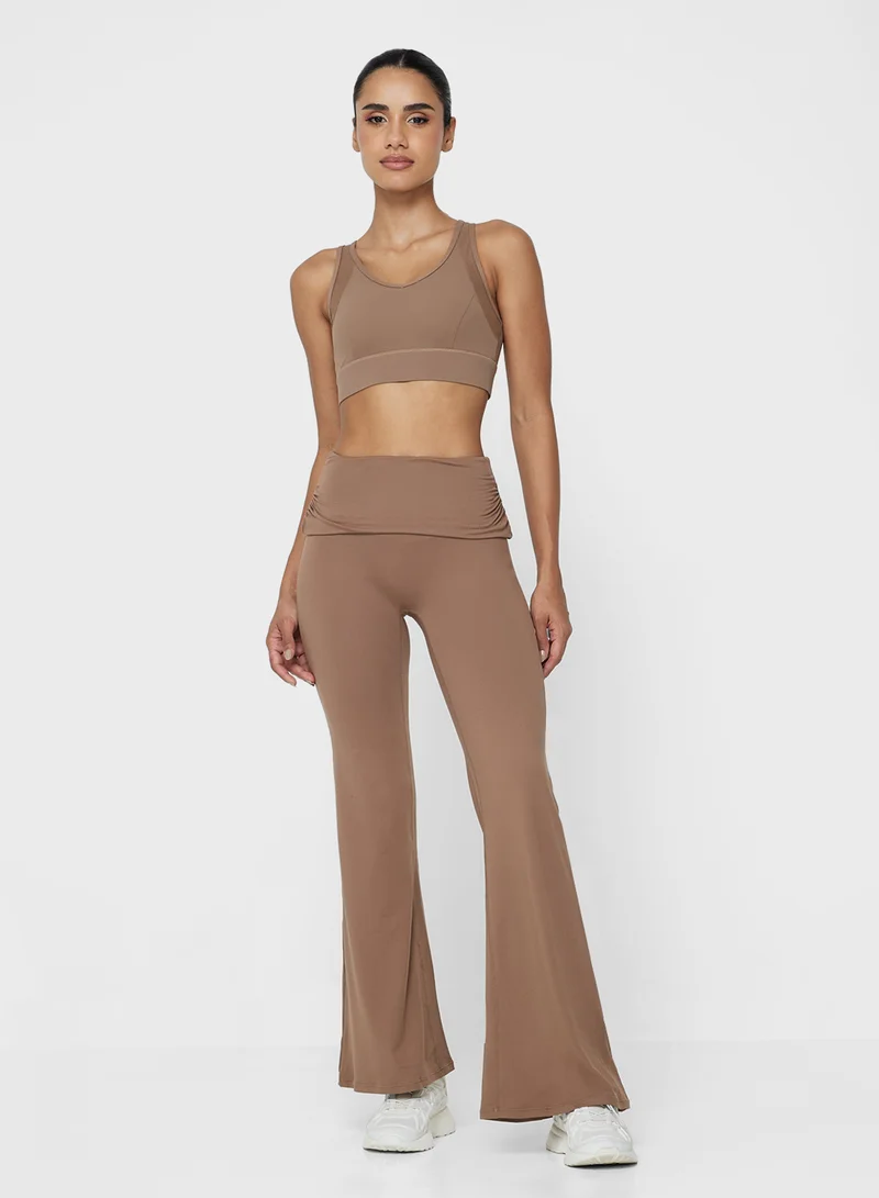 فورورد Foldover Waist Seamless Flared Leggings
