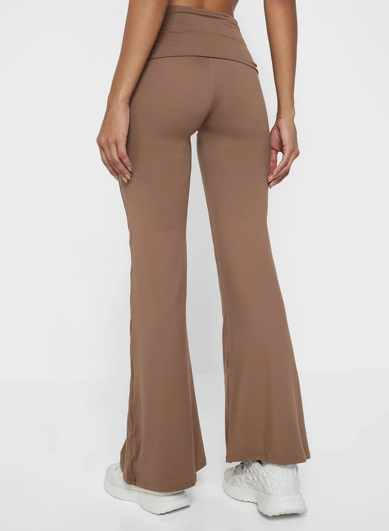 FRWD Foldover Waist Seamless Flared Leggings