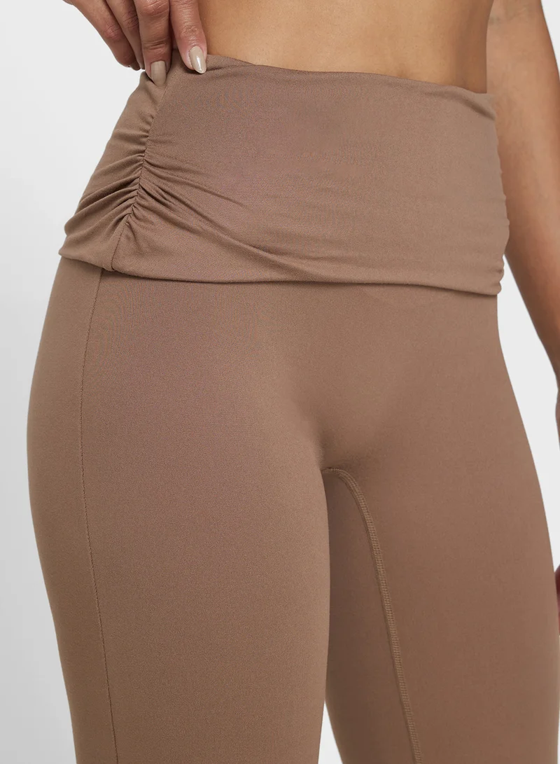 FRWD Foldover Waist Seamless Flared Leggings