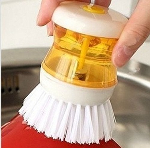 Winberg (R) Round Kitchen Bathroom Brush with Liquid Soap Dispenser Pack of 3 Multicolour BRUSH03 - Image 2