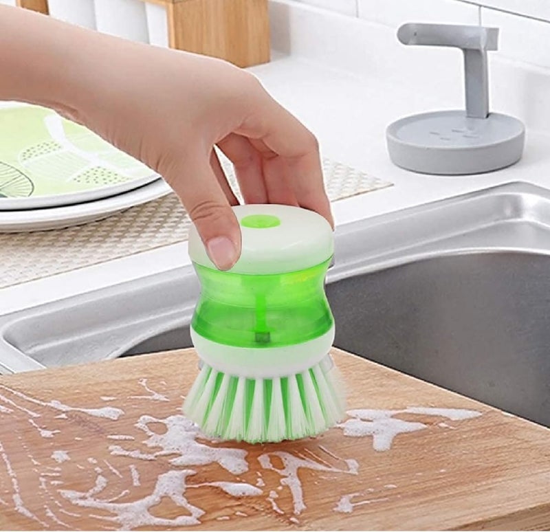 Winberg (R) Round Kitchen Bathroom Brush with Liquid Soap Dispenser Pack of 3 Multicolour BRUSH03 - Image 4