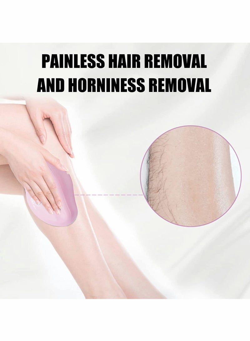 Excefore Hair Removal Eraser, Painless Crystal Hair Remover Tools Magic Crystal Hair Eraser, Soft Smooth Skin Fast & Easy Crystal Hair Removal for Men and Women (Pink) - Image 2
