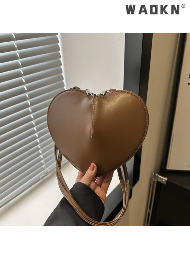 WAOKN The exquisite handbag and crossbody specially designed for stylish ladies, a special Valentine's Day gift, highlighting a trendy item with personality and taste（brown） - Image 4