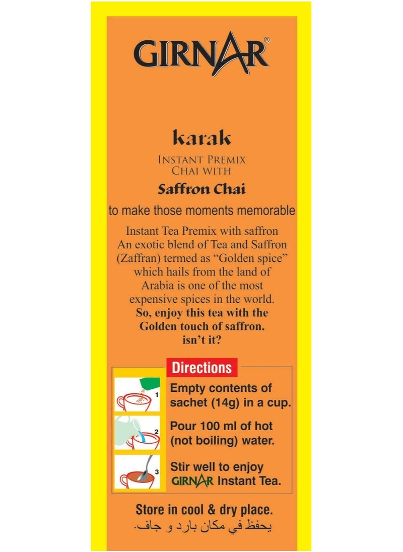 Zafran Karak Premix Chai 3in1 | Instant Tea with Saffron | (10 Sachets) 140 grams