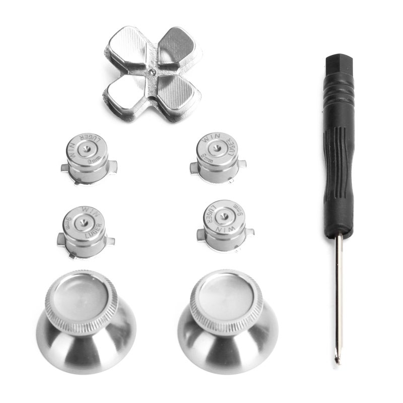 Aluminum Alloy PS4 Controller Button Set - Durable Metal Thumbsticks and Buttons Replacement with Screwdriver for Game Console - Image 5