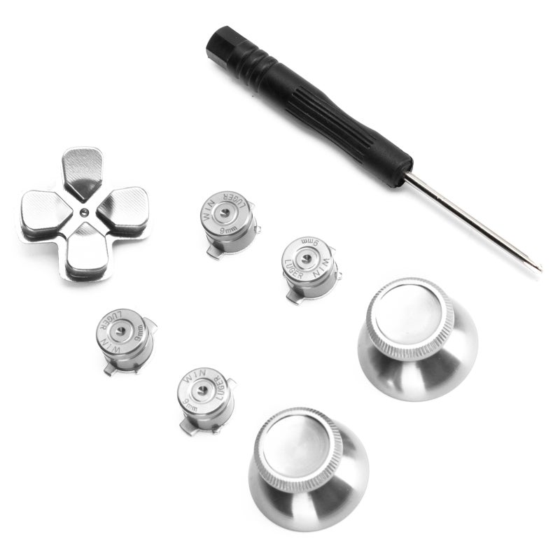 Aluminum Alloy PS4 Controller Button Set - Durable Metal Thumbsticks and Buttons Replacement with Screwdriver for Game Console - Image 4