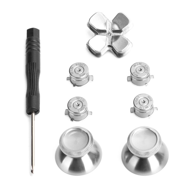 Aluminum Alloy PS4 Controller Button Set - Durable Metal Thumbsticks and Buttons Replacement with Screwdriver for Game Console - Image 3