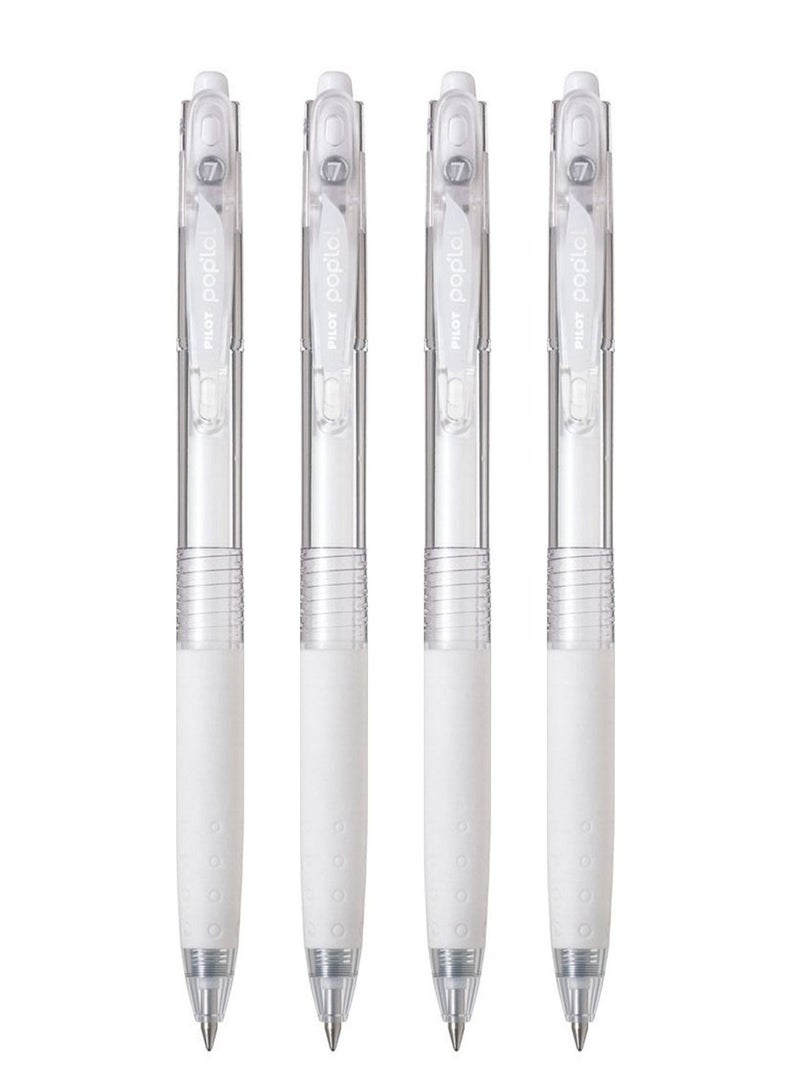 PILOT قلم جيل حبر رولر 4 قطع حبر أبيض - Image 1