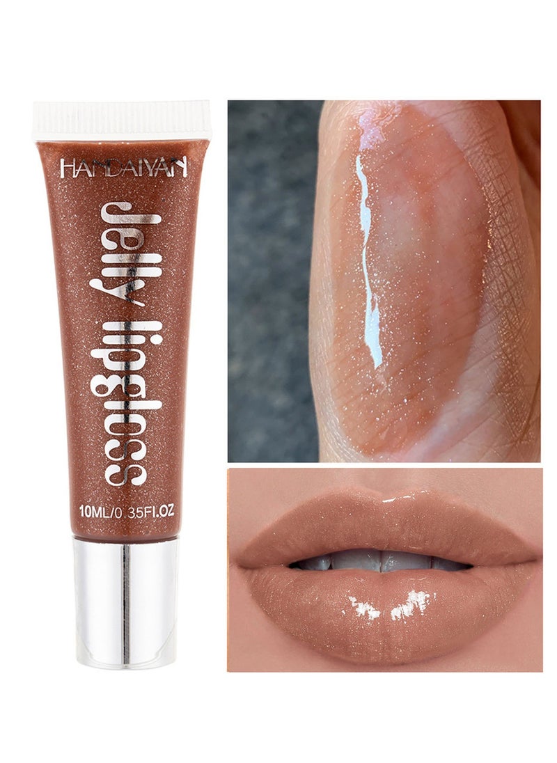 Handaiyan Lip Gloss Hydrating Moisturizing Long Lasting High Glossy Jelly Lip Stain Super Gloss Balm Oil Tinted Treatment Lip Glow Glass Shine Glitter Makeup Beauty Colored Bright Lifter For Women Girls  - Image 1
