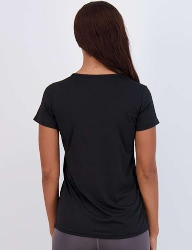 REALESSENTIALS Real Essentials 5 Pack: Women's Dry Fit Short Sleeve V Neck Workout Top - Fitness Pilates Gym Athletic Yoga T-Shirt (Plus Available), Set 9, XXL - Image 4