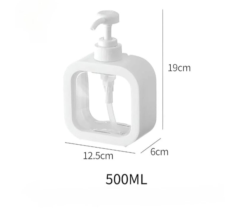 500ml Square Clear Soap Dispenser Bottle, Refillable Bathroom Soap Dispenser for Lotion, Shampoo and Shower Gel, Elegant Kitchen Decor (1, White) - Image 4