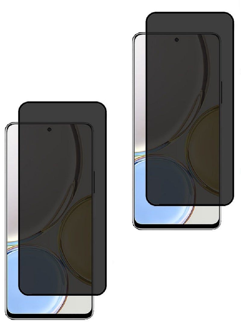 we3 2 Pieces Tempered Glass Screen Protector Anti-Spy Privacy Designed For Honor X9 Full Glue Edge to Edge Full Screen Coverage And Bubble Free  - Image 1