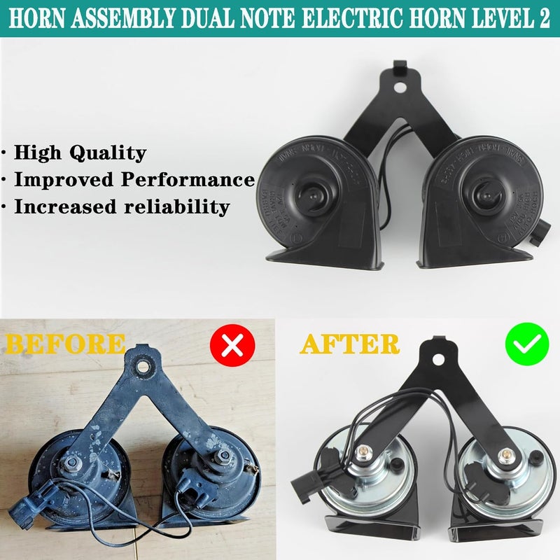 YzusGomumu Horn Assembly Dual Note Electric Horn Level 2 Compatible with 2015-2022 Ford F-150 2018-2022 Ford Expedition Replaces# ‎‎FL3Z-13832-C FL3Z-13832-B FL3Z-13832-A Set product combo compatible - Image 4