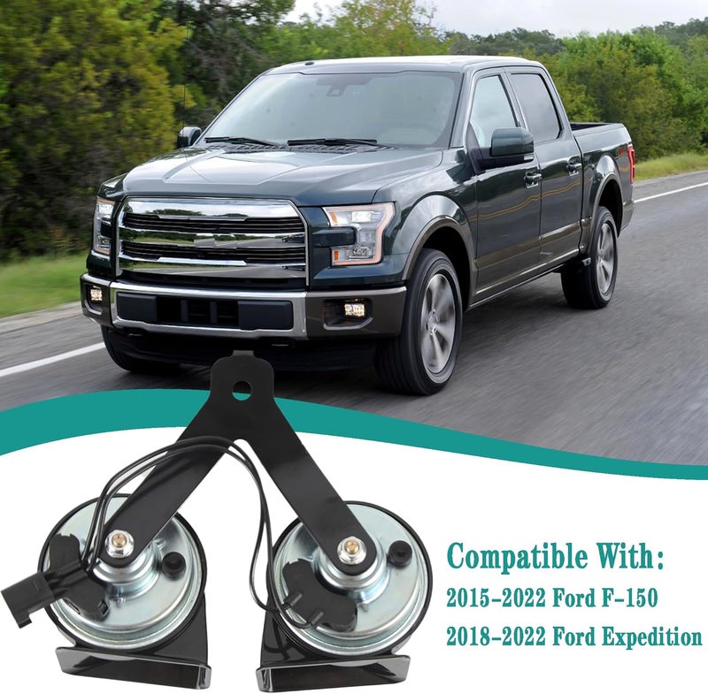 YzusGomumu Horn Assembly Dual Note Electric Horn Level 2 Compatible with 2015-2022 Ford F-150 2018-2022 Ford Expedition Replaces# ‎‎FL3Z-13832-C FL3Z-13832-B FL3Z-13832-A Set product combo compatible - Image 3