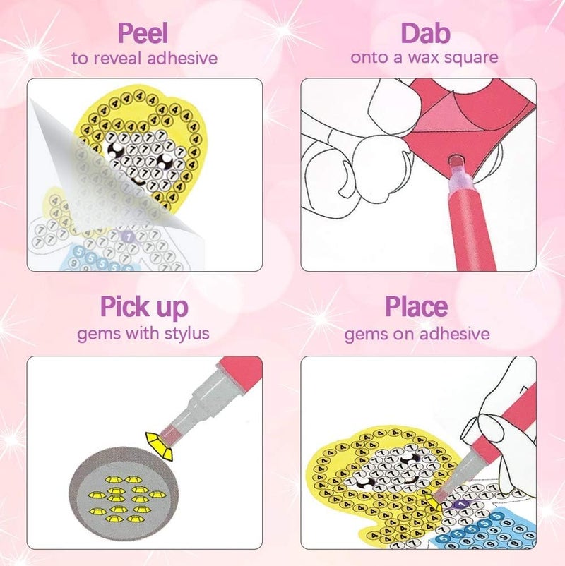 ORIENTAL CHERRY Arts and Crafts for Kids Ages 8-12 - Make Your Own GEM Keychains - 5D Diamond Art Painting by Numbers Kits Girls Kids Ages 3-5 4-6 6-8 Toys Birthday Easter Basket Stuffers Christmas Stocking Gifts - Image 4