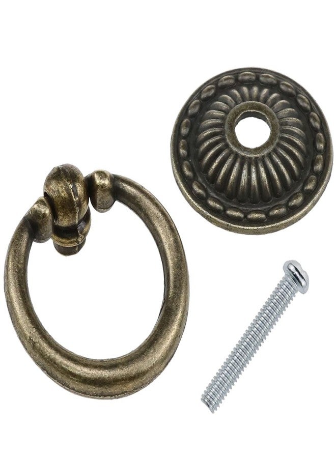 AYLIFU 4-Piece Antique Bronze Knob Handle Drawer Ring Single Hole Pull Ring with Matching Screws,Suitable for Drawer chests Vanity cabinets Jewelry Boxes - Image 4