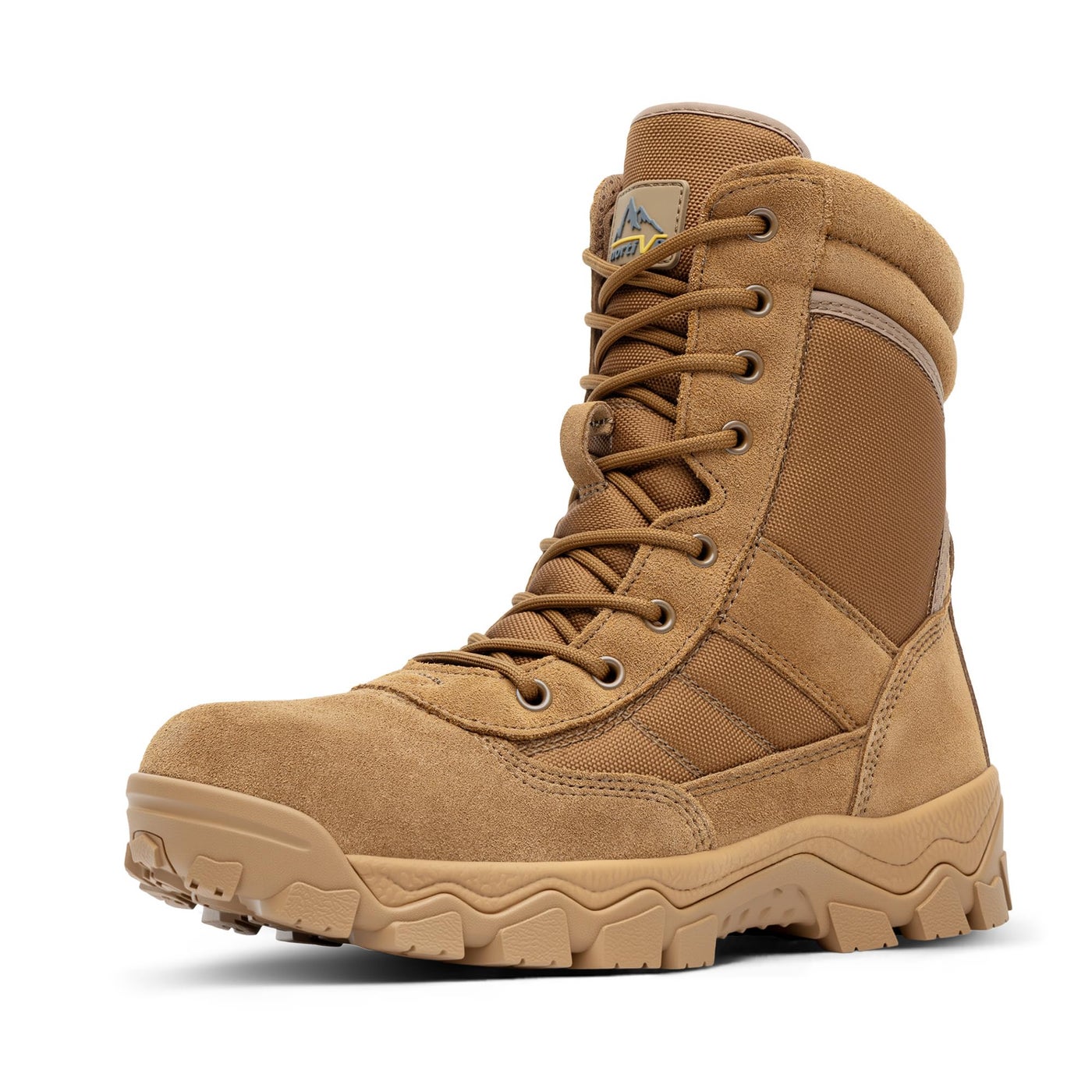 NORTIV 8 Men's Tactical Military Work Boots Side Zipper Outdoor Motorcycle Combat Boots 8 Inches 2.0 Trooper-pro,Size 10.5,Coyote,TROOPER-PRO