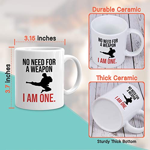 Bubble Hugs Martial Arts Coffee Mug 11 oz, Black Belt Karate Jiu Jitsu Kung Fu Taekwondo Judo Aikido Sensei Lesson Fighting Self Defense, White - Image 4