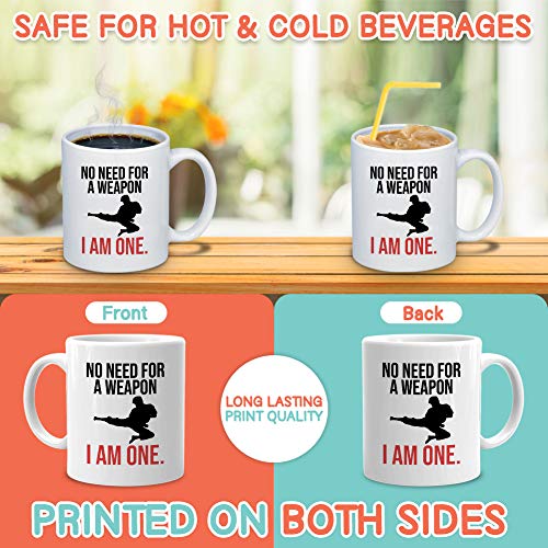 Bubble Hugs Martial Arts Coffee Mug 11 oz, Black Belt Karate Jiu Jitsu Kung Fu Taekwondo Judo Aikido Sensei Lesson Fighting Self Defense, White - Image 3