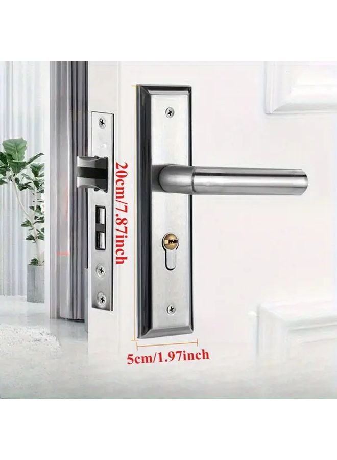 1 Set Stainless Steel Silent Minimalist Door Handle Lock Heavy Duty Security Easy Install Non Electric Mechanism - Image 5