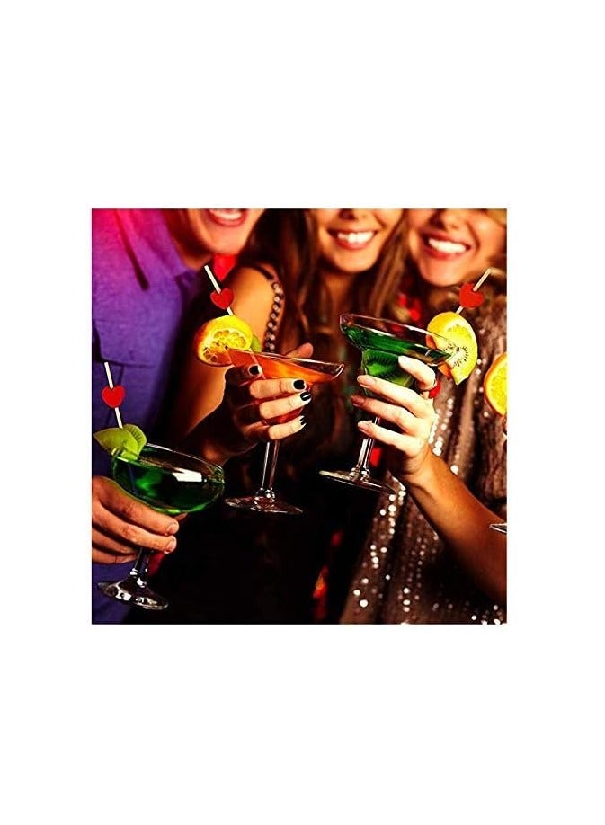 100pcs 12cm Heart Craft  Bamboo Cocktail Picks Fruit Food Sticks Disposable Toothpicks - Image 2