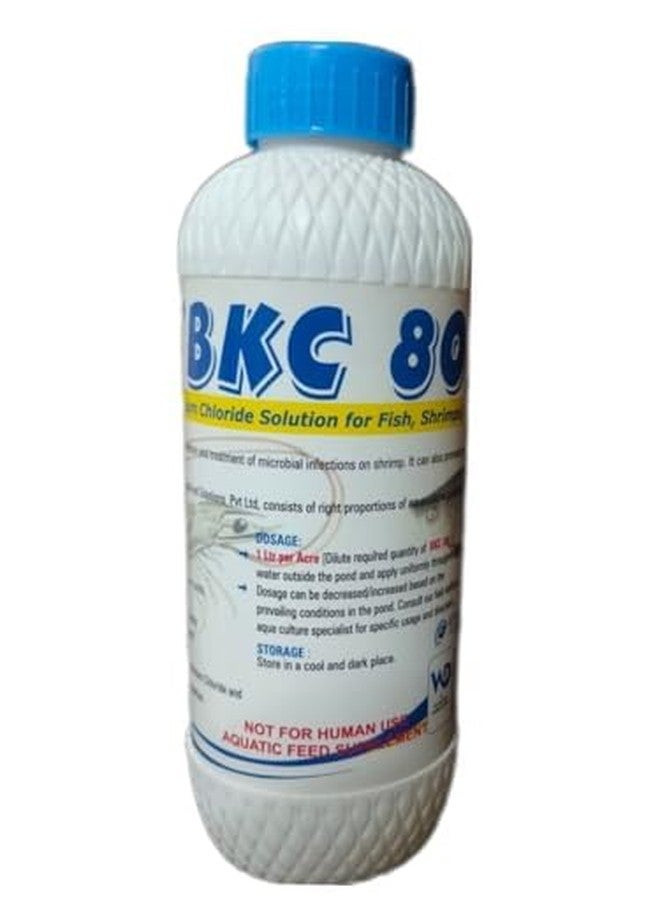 محلول كلوريد البنزالكونيوم BKC 80 لأحواض تربية الأسماك والروبيان، نقي، نصف لتر، مضاد للفطريات والبكتيريا، مكمل غذائي مائي، منظف مياه، بيوفلوك، نظام إعادة تدوير المياه (RAS) - Image 1
