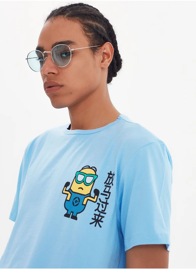 trendyol Minion Print Crew Neck T-Shirt