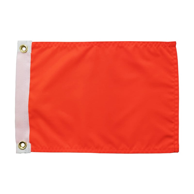 Generic SYII Orange Flag 9x12 Inch Outdoor, Heavy Duty Solid Color Nylon UTV ATV Attention Safety Flags with 2 Brass Grommets for Beach Boating Car Bike Yacht Construction  - Image 1