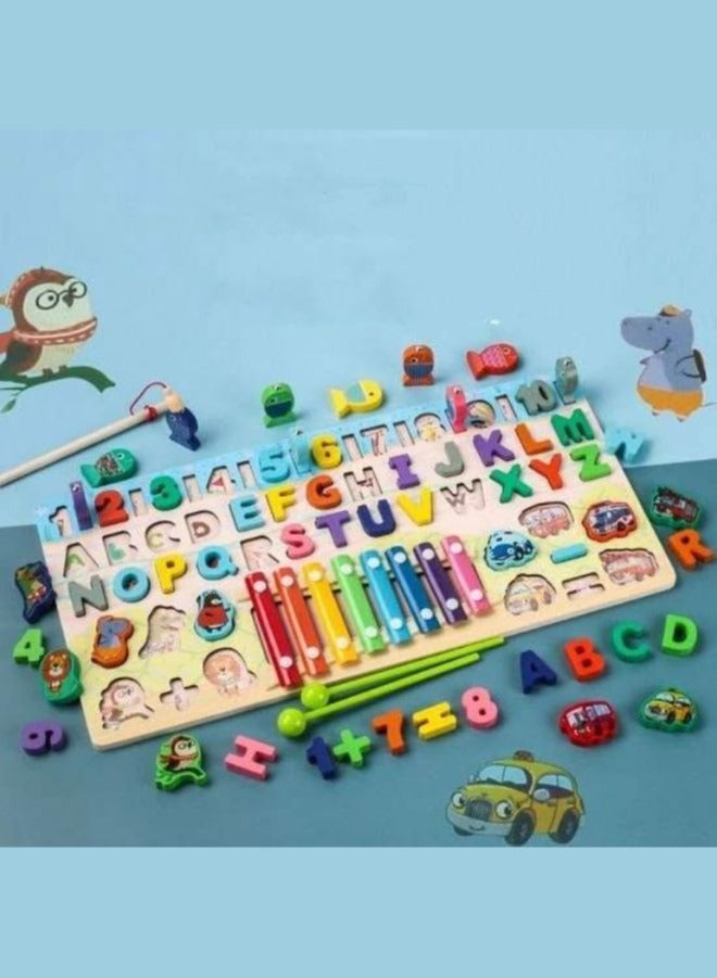 لغز لوح خشبي لتعليم الحروف والأرقام الموسيقية للأطفال - Image 5