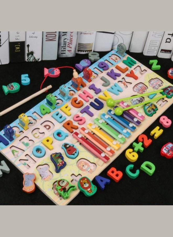 لغز لوح خشبي لتعليم الحروف والأرقام الموسيقية للأطفال - Image 4