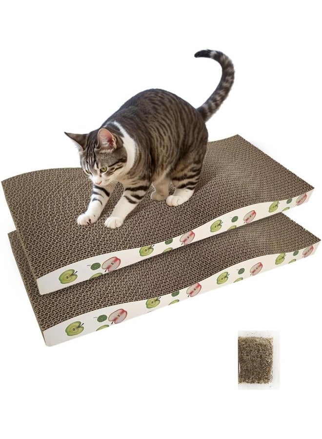 NeoStyle Cat Scratching Board, Indoor Cat Scratching Board with Catnip, Wear-resistant, Protect Furniture from Damage, Suitable for Cats(Wavy (2pcs))