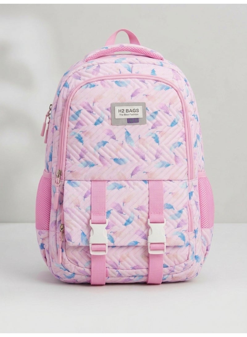 Large trendy school baded multizips bag backpack - Image 1