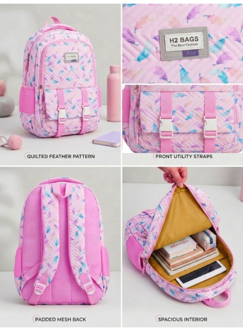 Large trendy school baded multizips bag backpack - Image 4