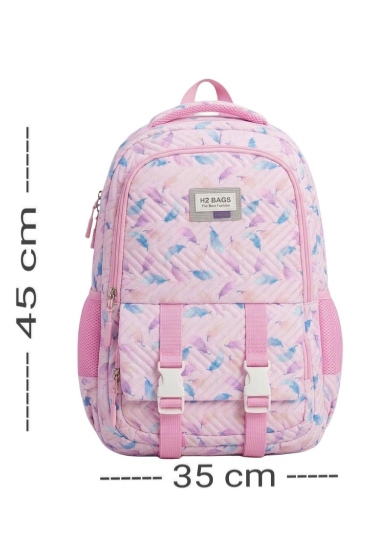 Large trendy school baded multizips bag backpack - Image 2