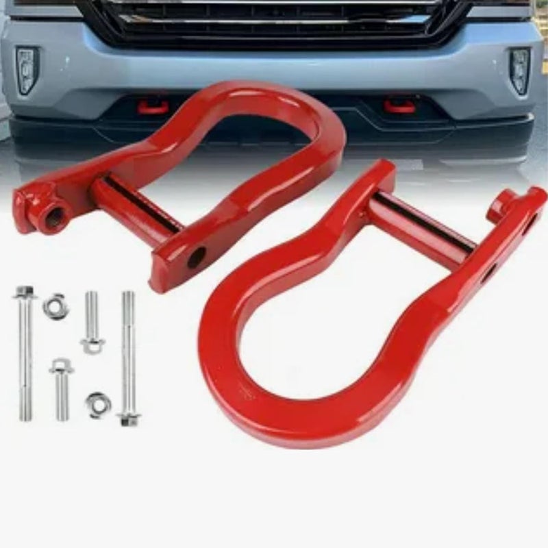 Naroote 2 Pcs Front Tow Hook Kit 84280203, Heavy Duty Steel Construction Red Powder Coated with Bolts Nuts Front Lower Bumper Trailer Ring Replacement for Towing and Hauling - Image 5