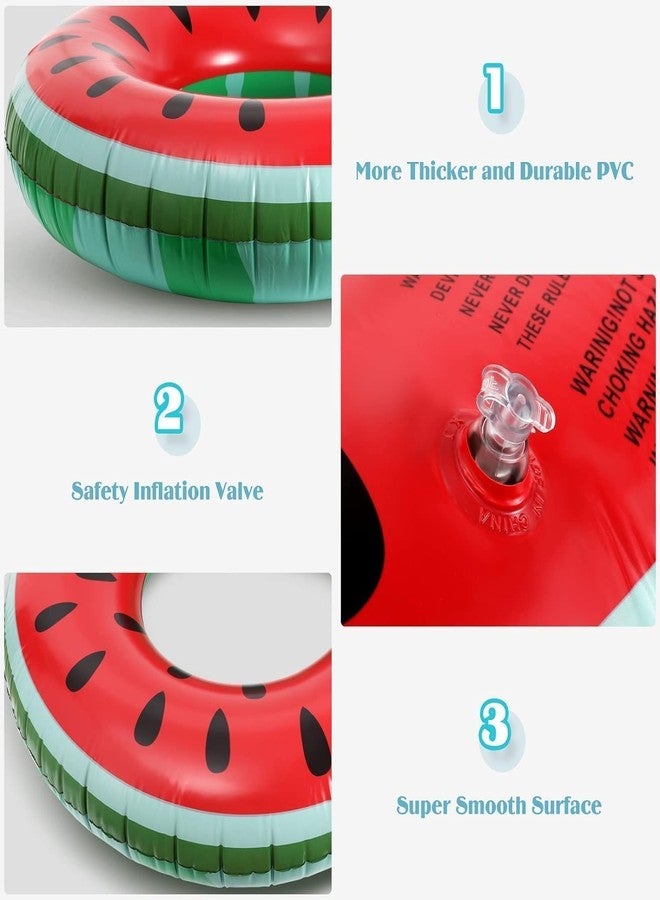 XBEY Flamingo Inflatable Pool Floats, Pool Tubes Swim Ring Pink Pool Float, Inflatable Swimming Pool Floating Ring, Kid Water Sports Beach Ring Pool Raft (Watermelon Swim Ring) - Image 4