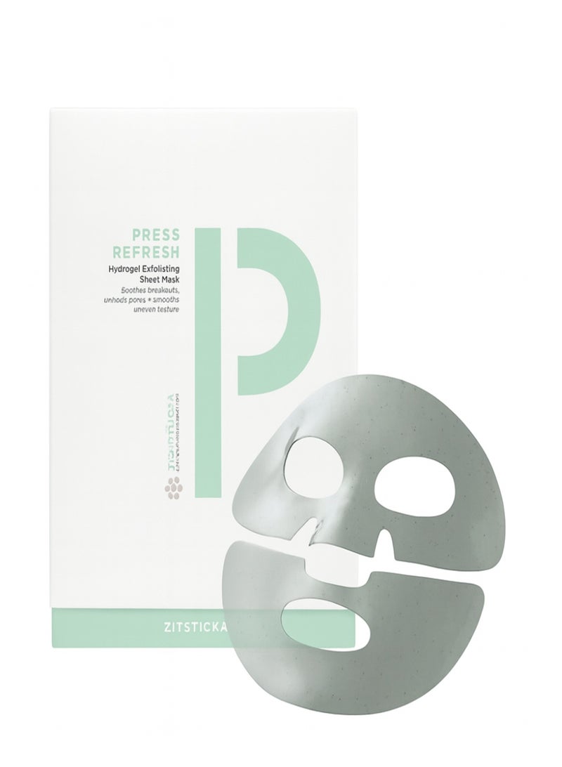 ZitSticka Press Refresh Exfoliating & Hydrating Sheet Mask – Soothe Acne-Prone Skin (1 Pack) - Image 1