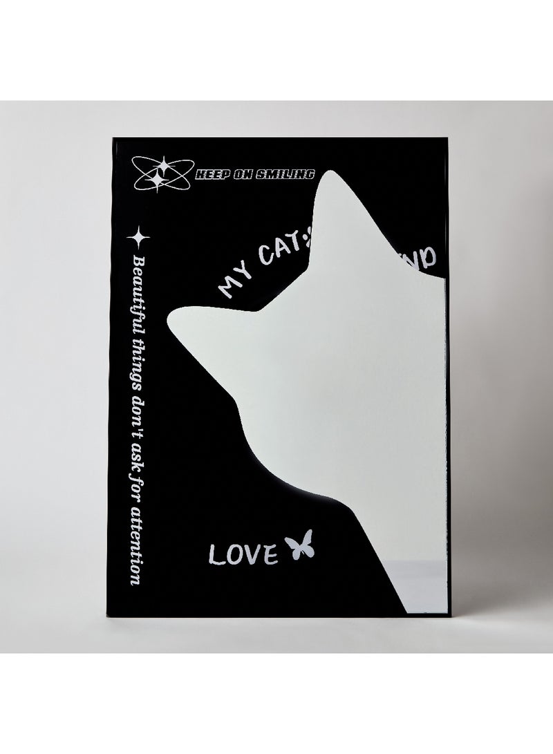 Home Box Fero Cat Tinted Framed Mirror Wall Art 50 x 70 x 2 cm  - Image 5
