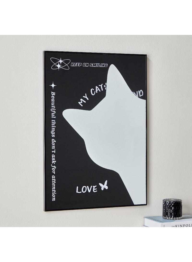 Home Box Fero Cat Tinted Framed Mirror Wall Art 50 x 70 x 2 cm  - Image 2