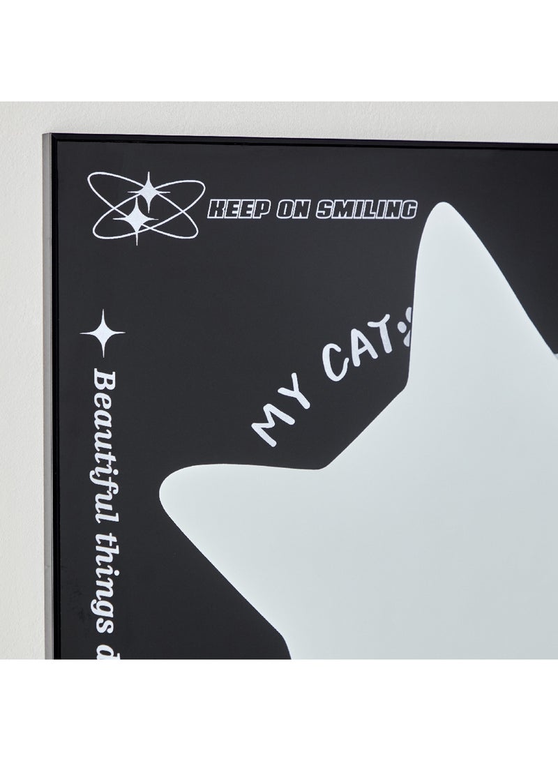 Home Box Fero Cat Tinted Framed Mirror Wall Art 50 x 70 x 2 cm  - Image 3