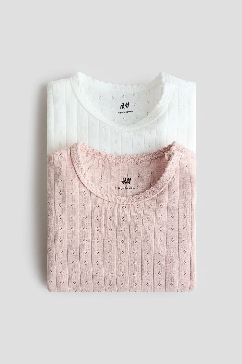 H&M 2-pack cotton pointelle bodysuits
