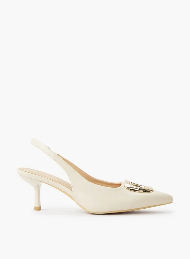 Celeste IVORY Women Kitten Heel Slingback Shoes for Women | Best Price UAE