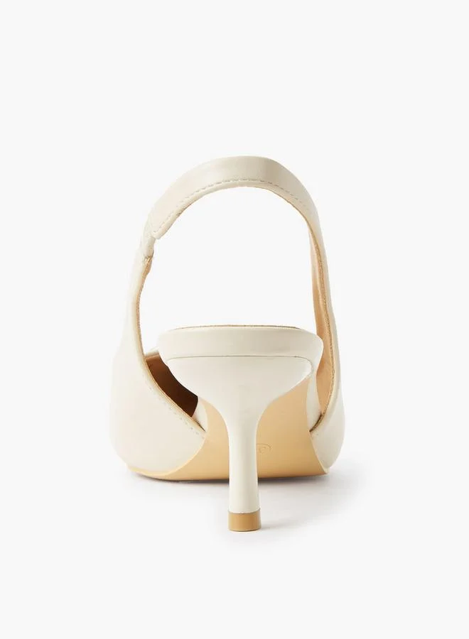 Celeste IVORY Women Kitten Heel Slingback Shoes for Women | Best Price UAE