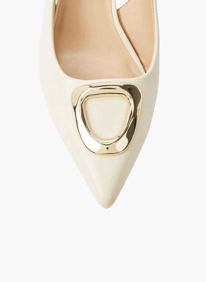 Celeste IVORY Women Kitten Heel Slingback Shoes for Women | Best Price UAE