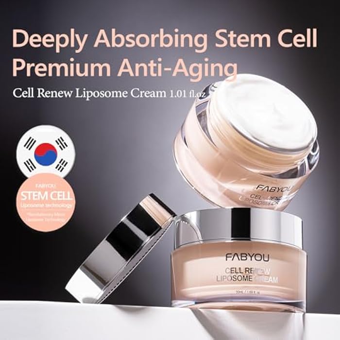 Fabyou Cell Renew Liposome Facial Cream 1.69 fl oz - Anti-Aging EGF Stem Cell Moisturizer for Face with 6GF (50,000ppm), Peptides & Ceramide, Korean Skin Care for Deep Hydration & Firming - Image 2