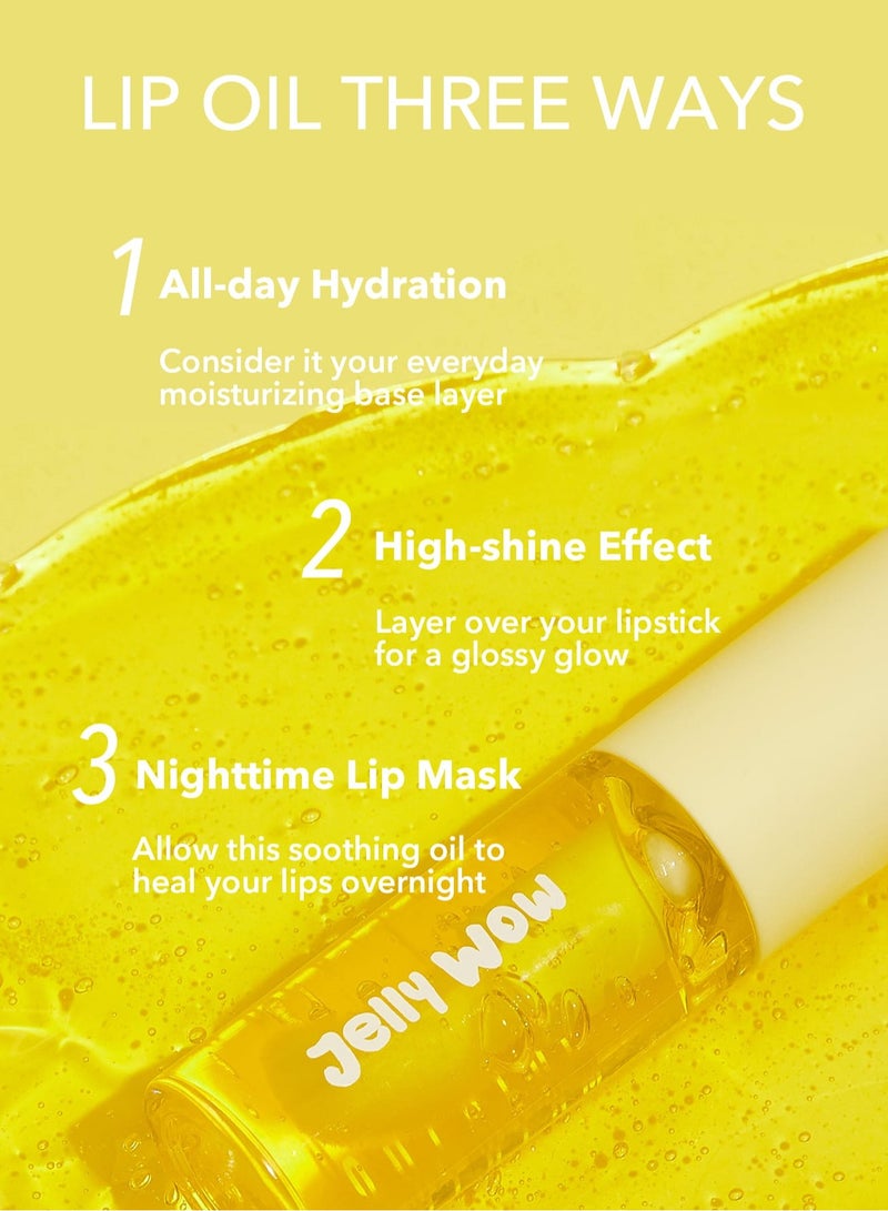 Lip Gloss Jelly Wow Hydrating Non-Sticky Lip Oil Moisturizing Plumping Lip Gloss Grapefruit Glow  - Image 2