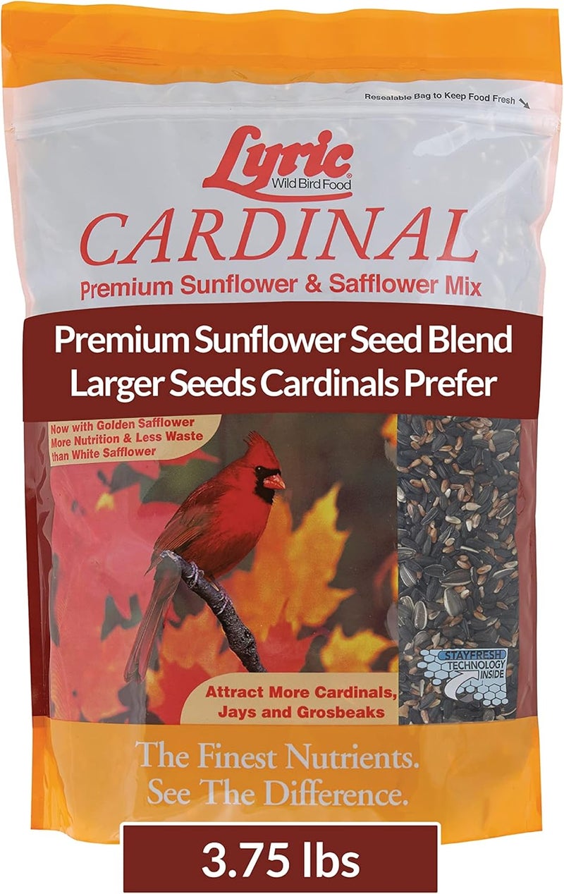 Lyric Cardinal Wild Bird Seed - Sunflower & Safflower Premium Bird Food Mix for Cardinals, Grosbeaks & Blue Jays - 3.75 lb bag - Image 1