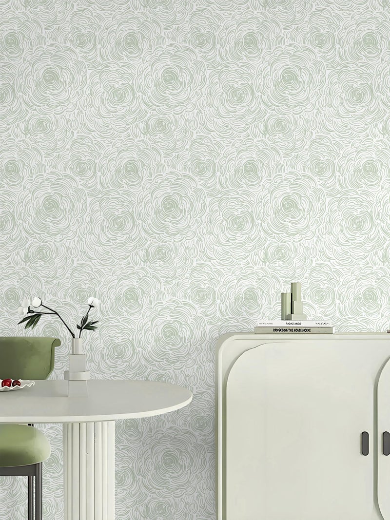 Toduso Modern Peel and Stick Wallpaper Green Contact Paper Sage Green Self-Adhesive Wall Paper Removable Decorative Wallpapers for Bedroom Bathroom Cabinets Decor Vinyl 17.3''×78.7'' - Image 3